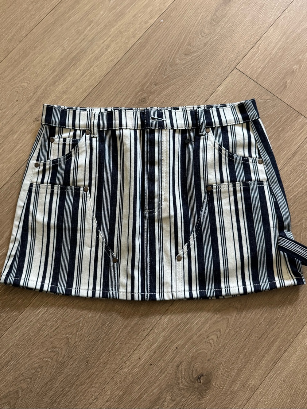 RENGGLI striped cargo skirt NWOT